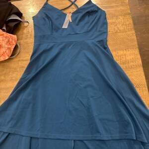 SHEIN Slate Blue Sleeveless Fit and Flare Mini Dress - NWT